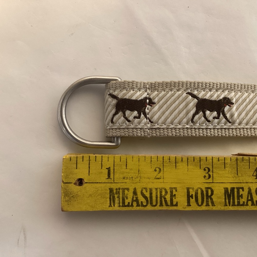 L.L. Bean Belt tan striped with Labrador retrievers Men’s unisex size L / XL - Picture 6 of 11